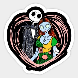 Jack and sally love Sticker